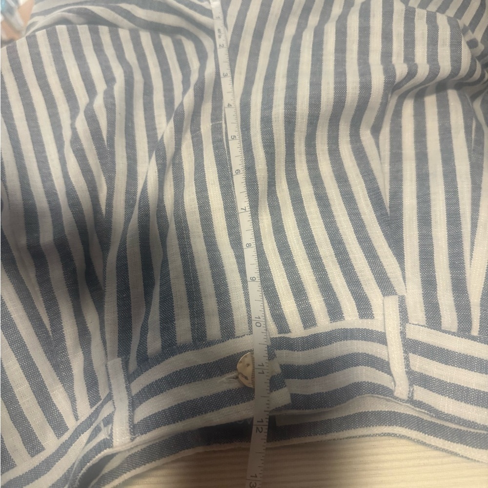 Aqua Striped Wide Leg Pants in Blue and White - Picture 7 of 10